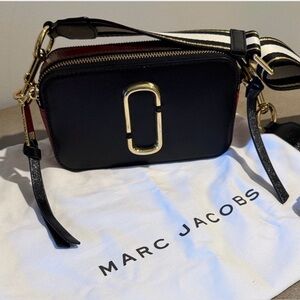 Marc Jacobs Snapshot Black, Red & Burgundy Crossbody Bag